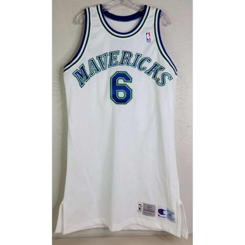 Vintage 1993-1994 Game Worn Dallas Mavericks Champion 46 Jersey #6 Chucky Brown